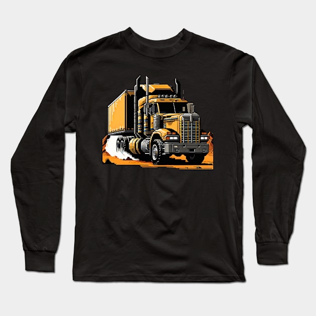 Post Apocalyptic Semi Trailer Truck Long Sleeve T-Shirt by DystoTown